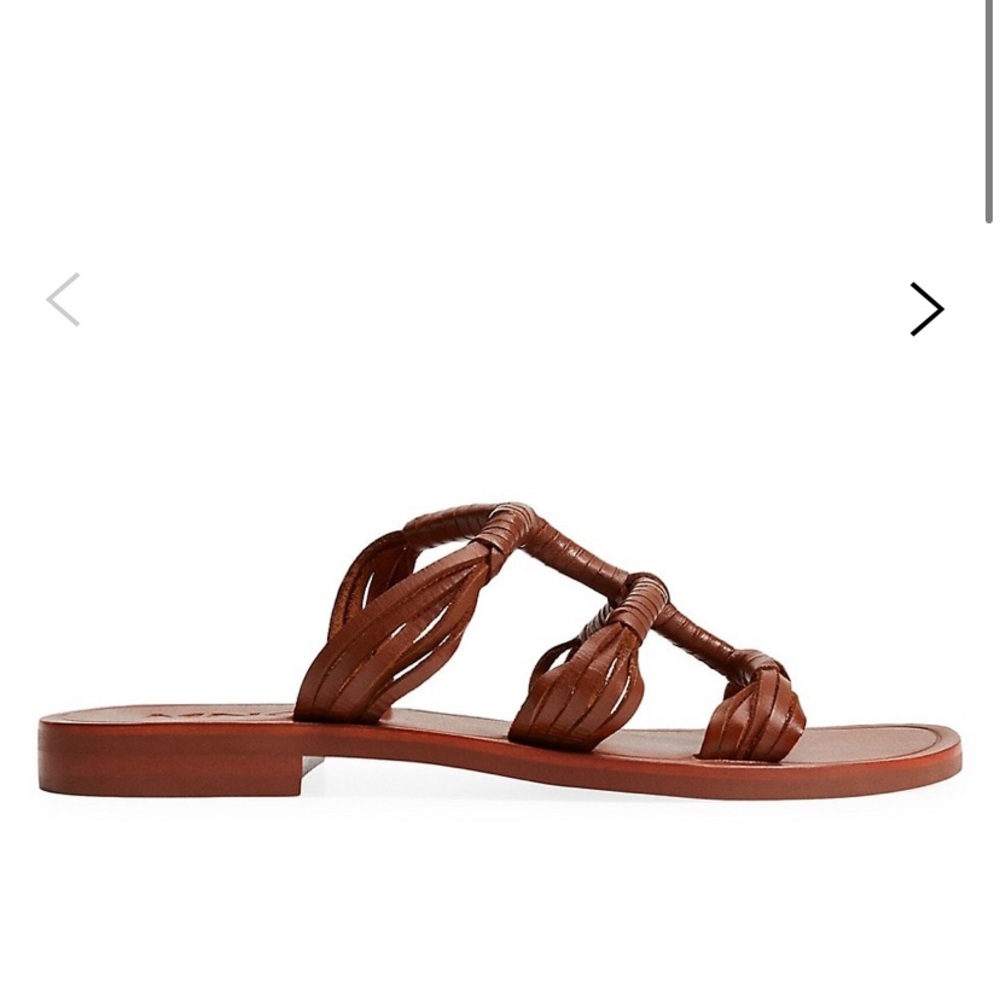 🌿 MNG Tan Leather Sandals